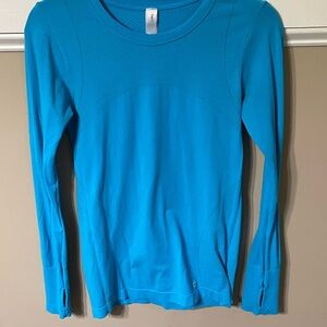 GAP Blue Fitted Long Sleeve T-Shirt